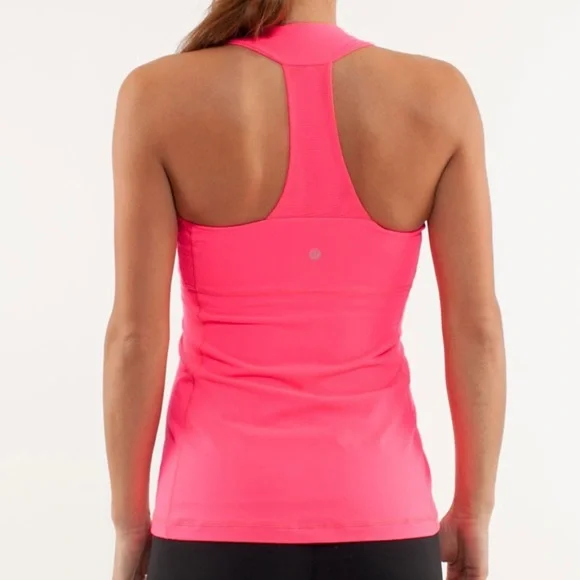 LULULEMON Flash Hot Pink Scoop Neck Racerback Workout Athletic Tank Top - Picture 2 of 11